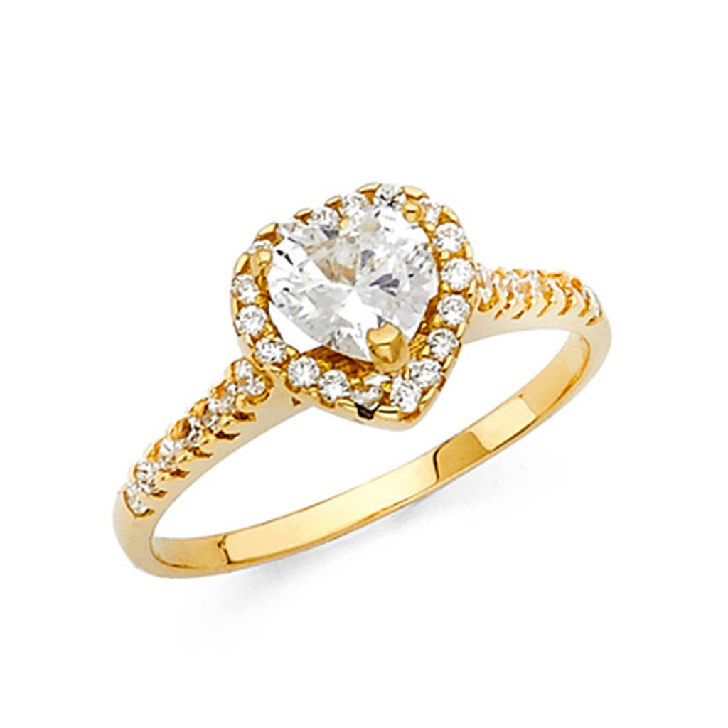 Heart-Cut Halo Scalloped Side Cz Engagement Ring 612$